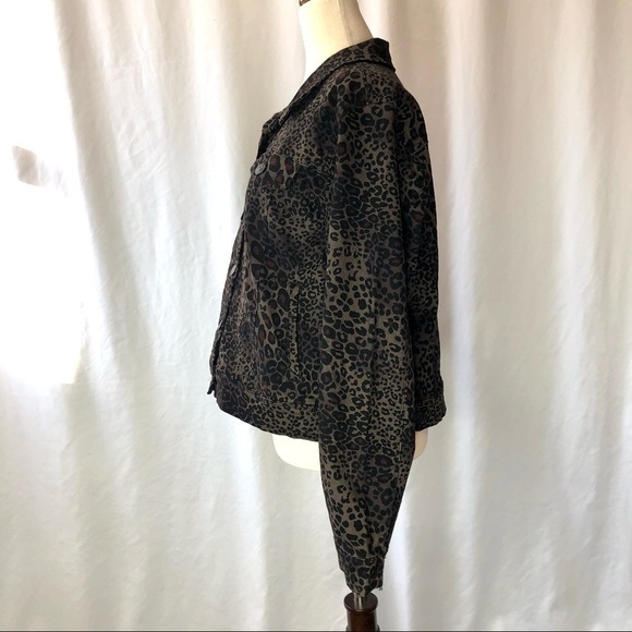 NWT Nine West Sarah Jean Jacket leopard print (wild one) stretch twill XL - Picture 6 of 10